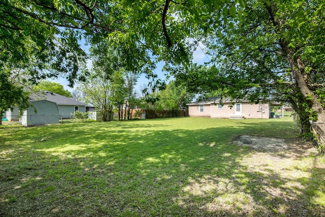 view of yard featuring a fenced backyard