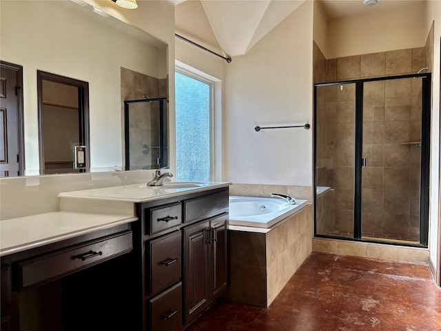 207 Shary St, Aledo, TX 76008 - full bath featuring a garden tub, a shower stall, and vanity