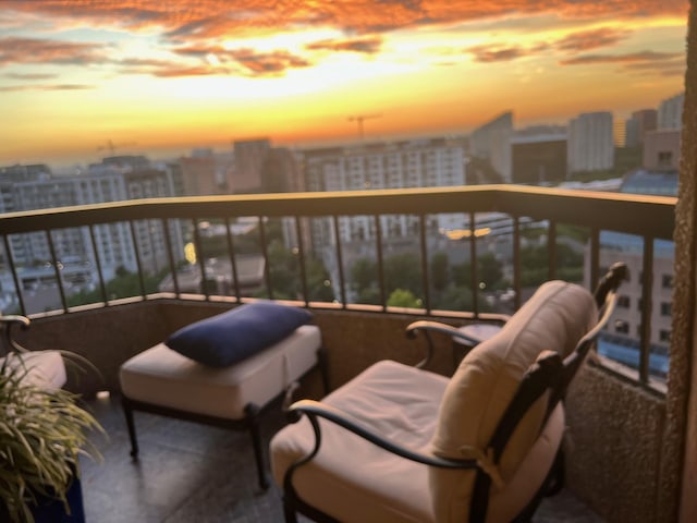 3030 Mckinney Ave Unit 1804, Dallas, TX 75204 - balcony at dusk with a city view