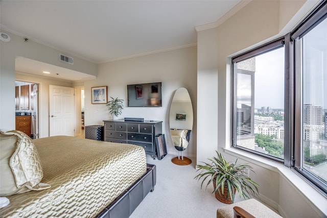 3030 Mckinney Ave Unit 1804, Dallas, TX 75204 - carpeted bedroom with ornamental molding