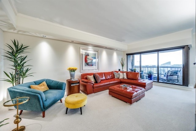 3030 Mckinney Ave Unit 1804, Dallas, TX 75204 - living room featuring carpet flooring and crown molding