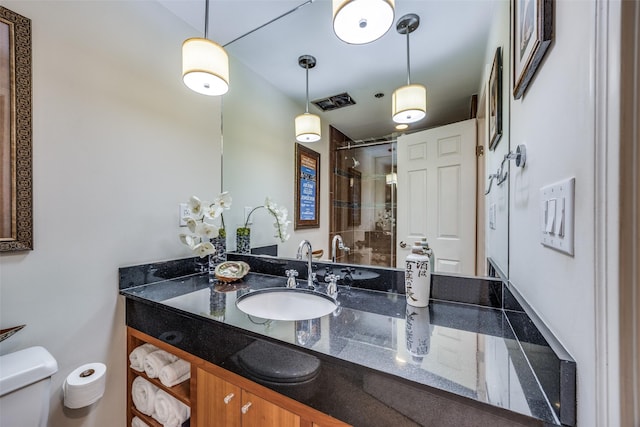 3030 Mckinney Ave Unit 1804, Dallas, TX 75204 - bathroom with an enclosed shower and vanity