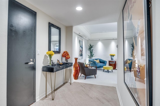 3030 Mckinney Ave Unit 1804, Dallas, TX 75204 - corridor with baseboards, recessed lighting, and light carpet