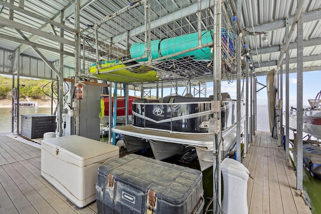 dock area with boat lift