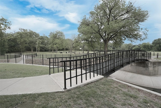 view of patio / terrace featuring fence