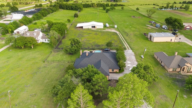 aerial view with a rural view