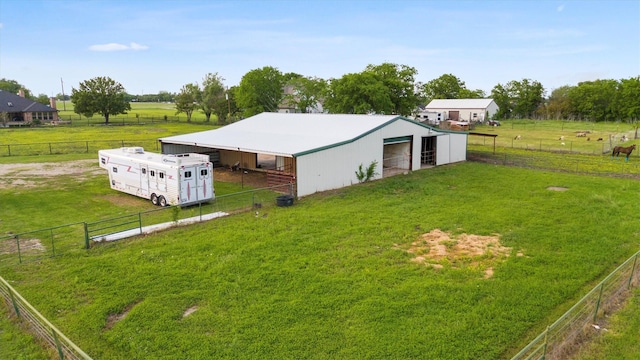 exterior space with a rural view