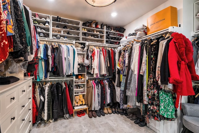 view of walk in closet