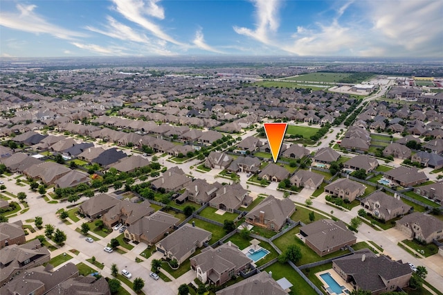 aerial view featuring a residential view