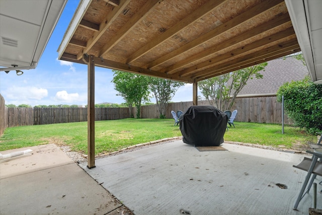 view of patio with a fenced backyard