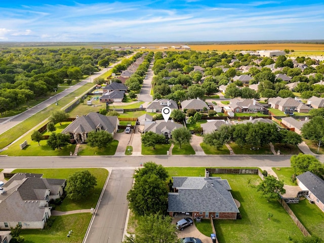 bird's eye view with a residential view