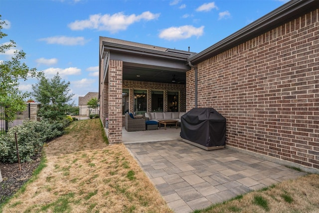 4801 Park View Pl, Arlington, TX 76005 - view of patio / terrace with an outdoor hangout area and a grill