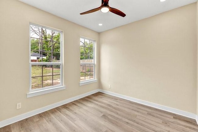 1301 N Sylvania Ave, Fort Worth, TX 76111 - empty room with baseboards, recessed lighting, and a ceiling fan