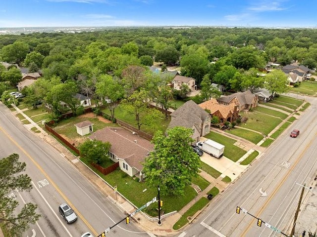 1301 N Sylvania Ave, Fort Worth, TX 76111 - drone / aerial view featuring a residential view and a forest view