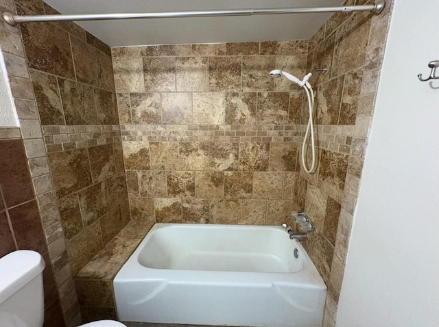 full bathroom with toilet and shower / bath combination