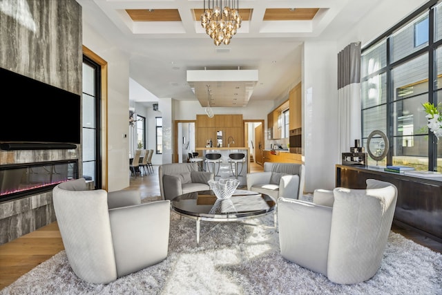 12133 W Lighthouse Ln, Malakoff, TX 75148 - lobby with coffered ceiling and beamed ceiling