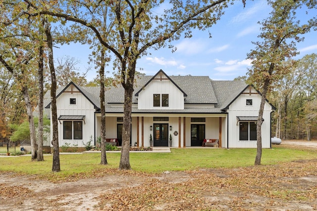 502 Vz County Road 1915, Fruitvale, TX 75127 - modern inspired farmhouse featuring a front yard, board and batten siding, and roof with shingles