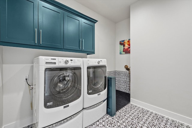 502 Vz County Road 1915, Fruitvale, TX 75127 - laundry room featuring baseboards, cabinet space, and washer and clothes dryer