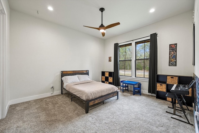 502 Vz County Road 1915, Fruitvale, TX 75127 - carpeted bedroom with recessed lighting, a ceiling fan, and baseboards
