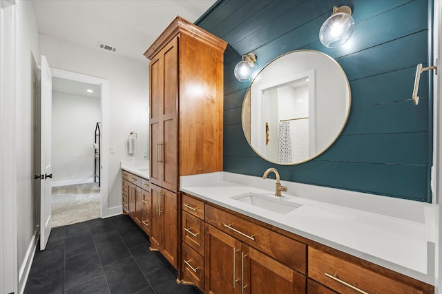 502 Vz County Road 1915, Fruitvale, TX 75127 - bathroom with vanity, visible vents, tile patterned floors, and baseboards