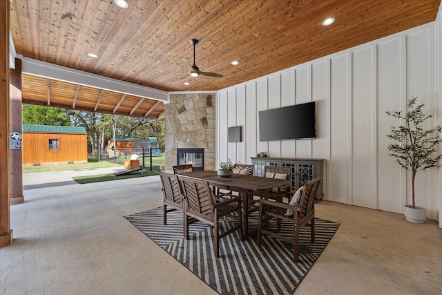 502 Vz County Road 1915, Fruitvale, TX 75127 - view of patio / terrace with outdoor dining space and a ceiling fan