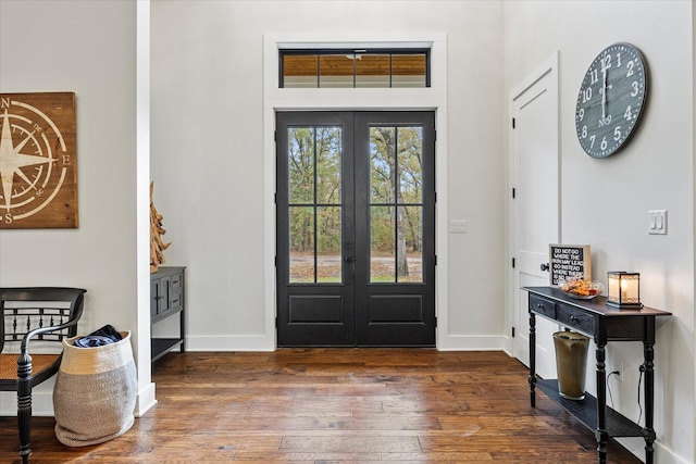 502 Vz County Road 1915, Fruitvale, TX 75127 - foyer with wood finished floors, french doors, and baseboards