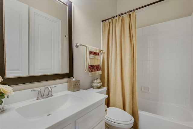 3429 Lochside, The Colony, TX 75056 - bathroom with toilet, shower / tub combo with curtain, and vanity