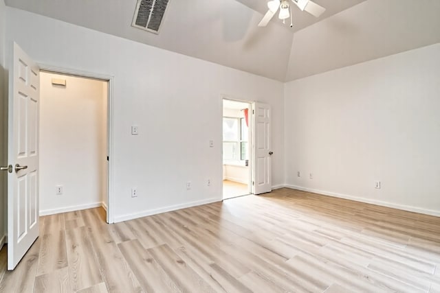 1415 Lowes Farm Pkwy, Mansfield, TX 76063 - spare room with light wood finished floors, a ceiling fan, and lofted ceiling