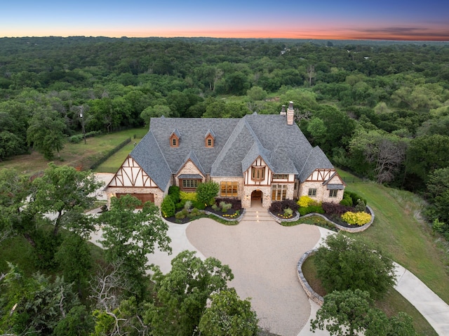 3110 High Rd, Flower Mound, TX 75022 - aerial view at dusk of a forest view