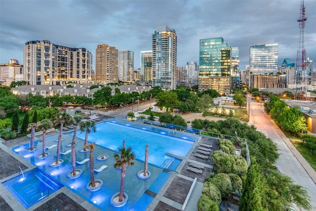 3130 N Harwood St Unit 901, Dallas, TX 75201 - view of swimming pool with a view of city