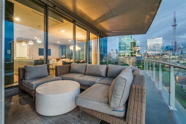 3130 N Harwood St Unit 901, Dallas, TX 75201 - balcony featuring an outdoor living space