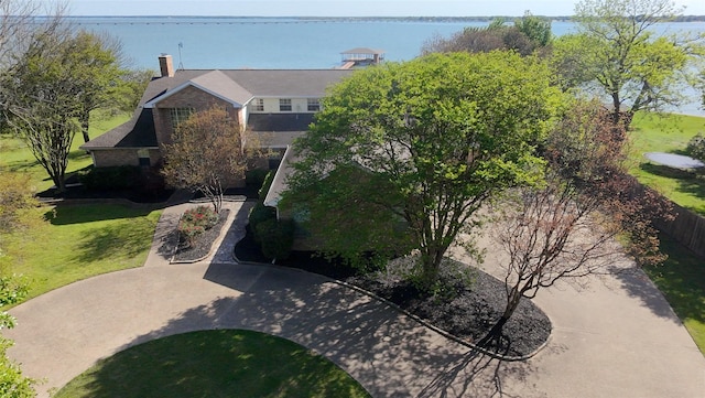 411 Pecan Point Dr, Kerens, TX 75144 - aerial view with a water view