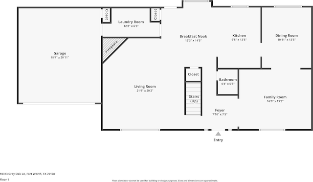 10313 Gray Oak Ln, Fort Worth, TX 76108 - floor plan