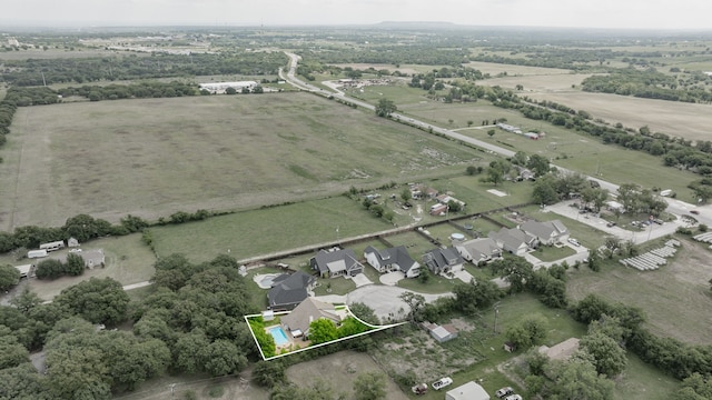 bird's eye view with a rural view