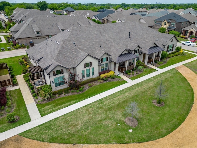 aerial view with a residential view