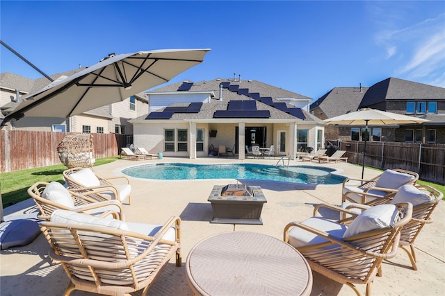 222 Crestview Dr, Midlothian, TX 76065 - view of pool with a patio, a fenced backyard, an outdoor fire pit, and a fenced in pool