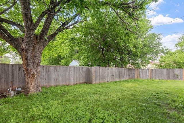 view of yard featuring a fenced backyard