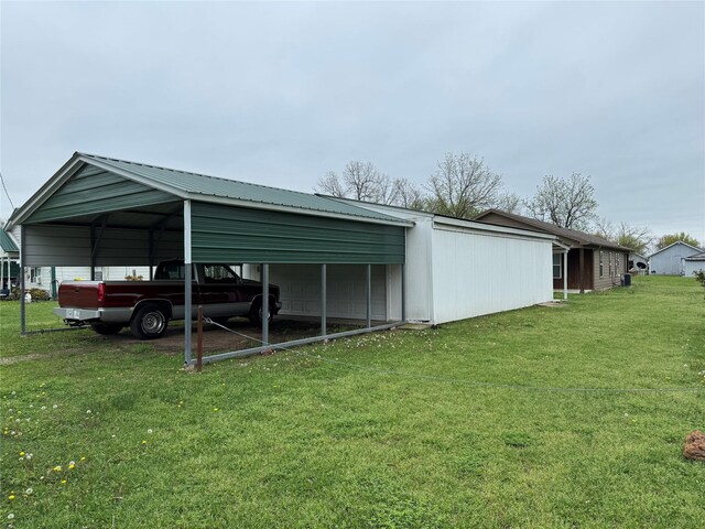 exterior space with a carport