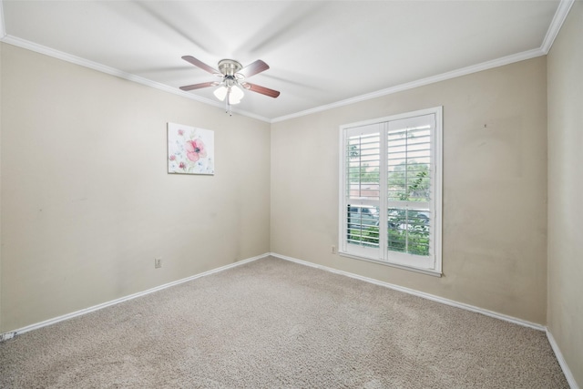 12312 Cox Ln, Dallas, TX 75244 - unfurnished room featuring carpet, ornamental molding, a ceiling fan, and baseboards