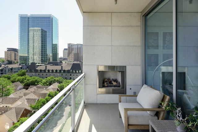 balcony with a view of city