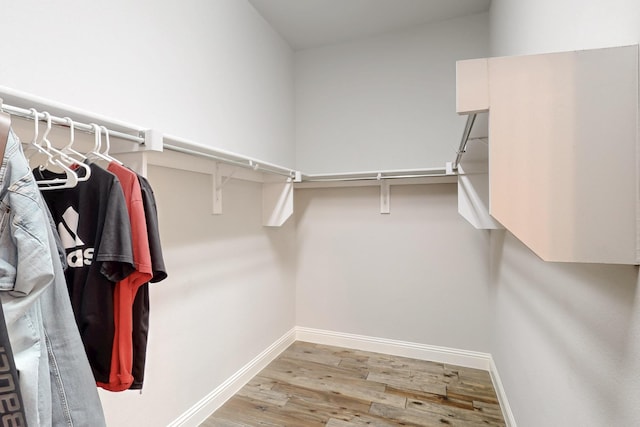 spacious closet with wood finished floors