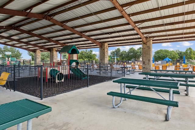 community play area featuring fence
