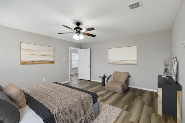 2050 Enchanted Rock Dr, Forney, TX 75126 - bedroom with wood finished floors, baseboards, and a ceiling fan