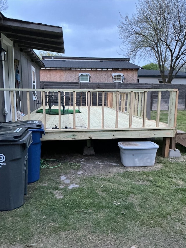 exterior space featuring a deck