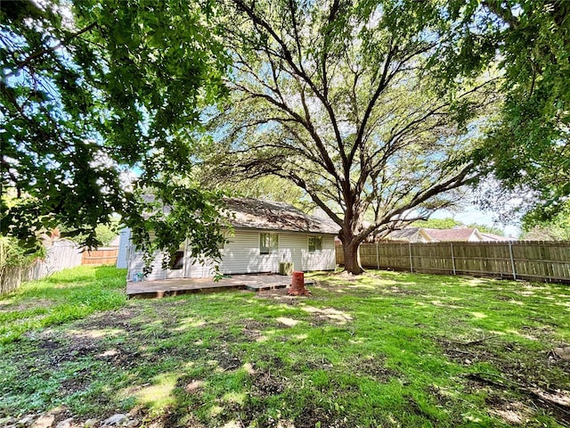 1809 Ramada Dr, Waco, TX 76712 - fenced backyard with a wooden deck