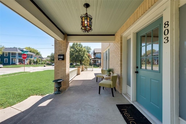 view of patio with a porch