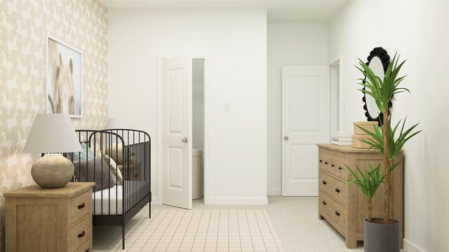 457 Ridge Dr, Justin, TX 76247 - bedroom with wallpapered walls and baseboards