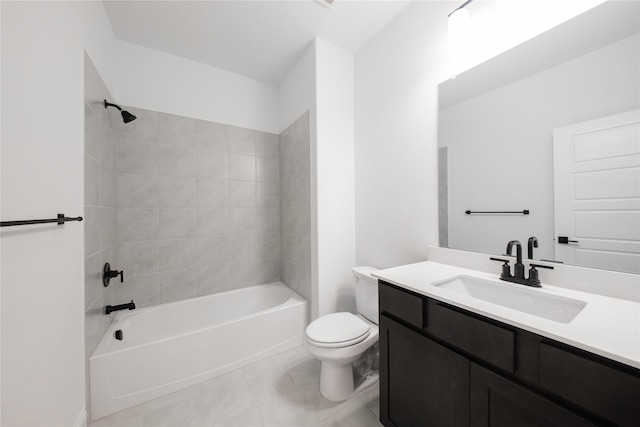 7306 Mallow Way, Venus, TX 76084 - full bathroom featuring vanity, toilet, bathtub / shower combination, and tile patterned flooring