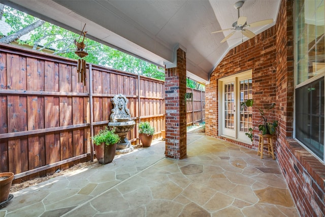 942 Lexington Dr, Rockwall, TX 75087 - view of patio featuring fence and ceiling fan