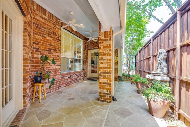 942 Lexington Dr, Rockwall, TX 75087 - view of patio / terrace featuring a ceiling fan and fence